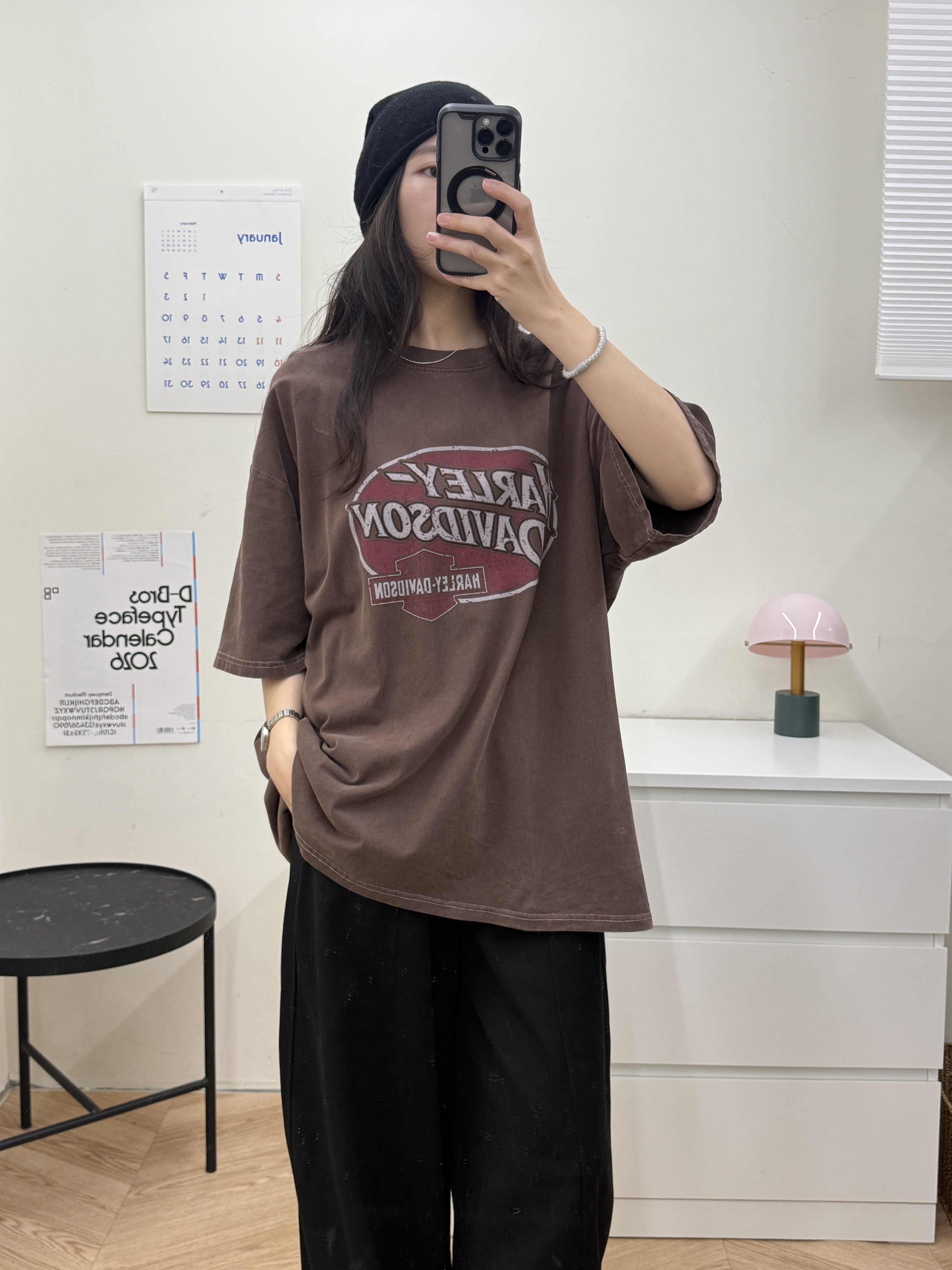 美式水洗英文字大T*3色