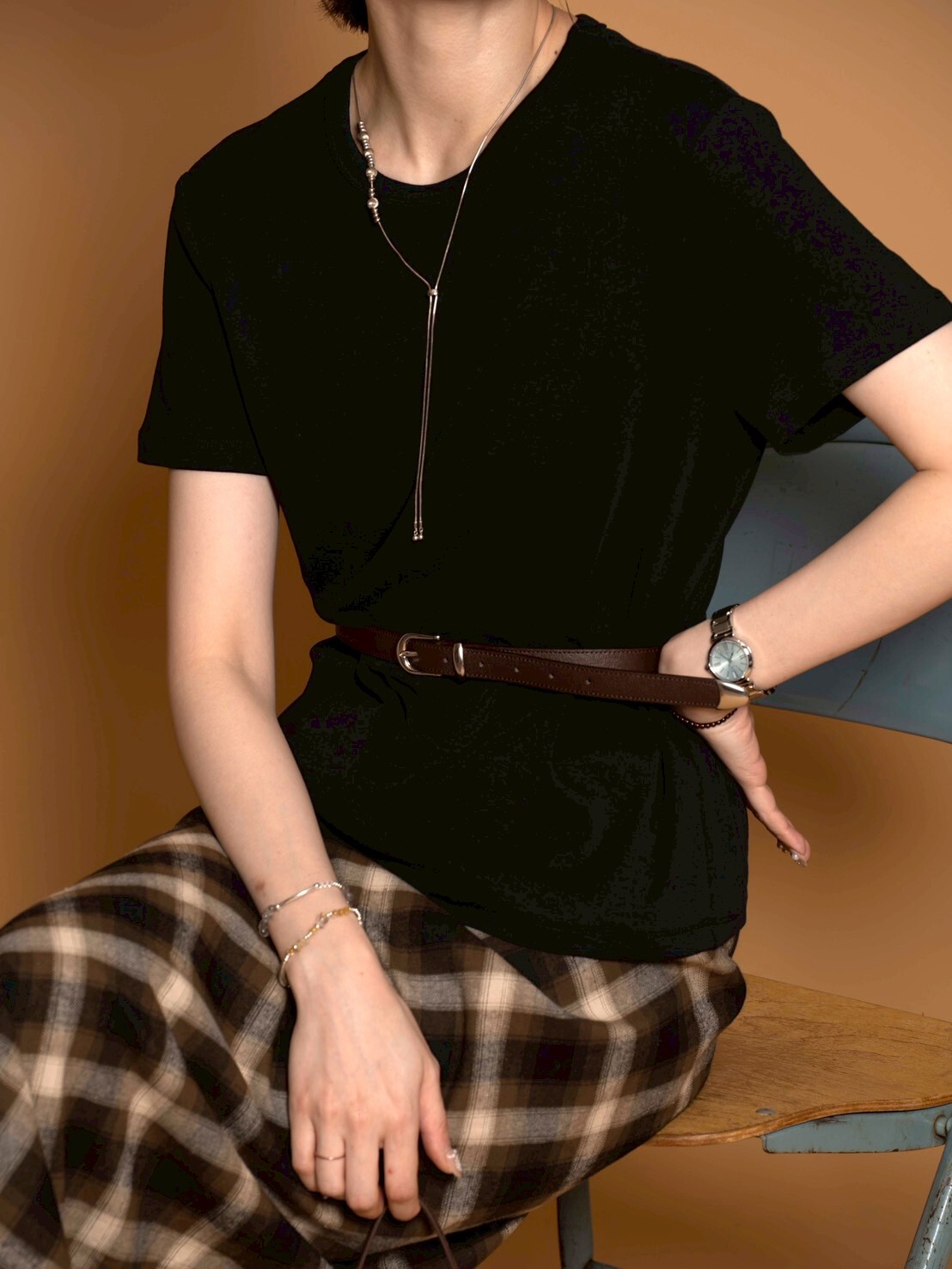 不挑身型的後中線爆彈T/9色均碼/深深藍黑