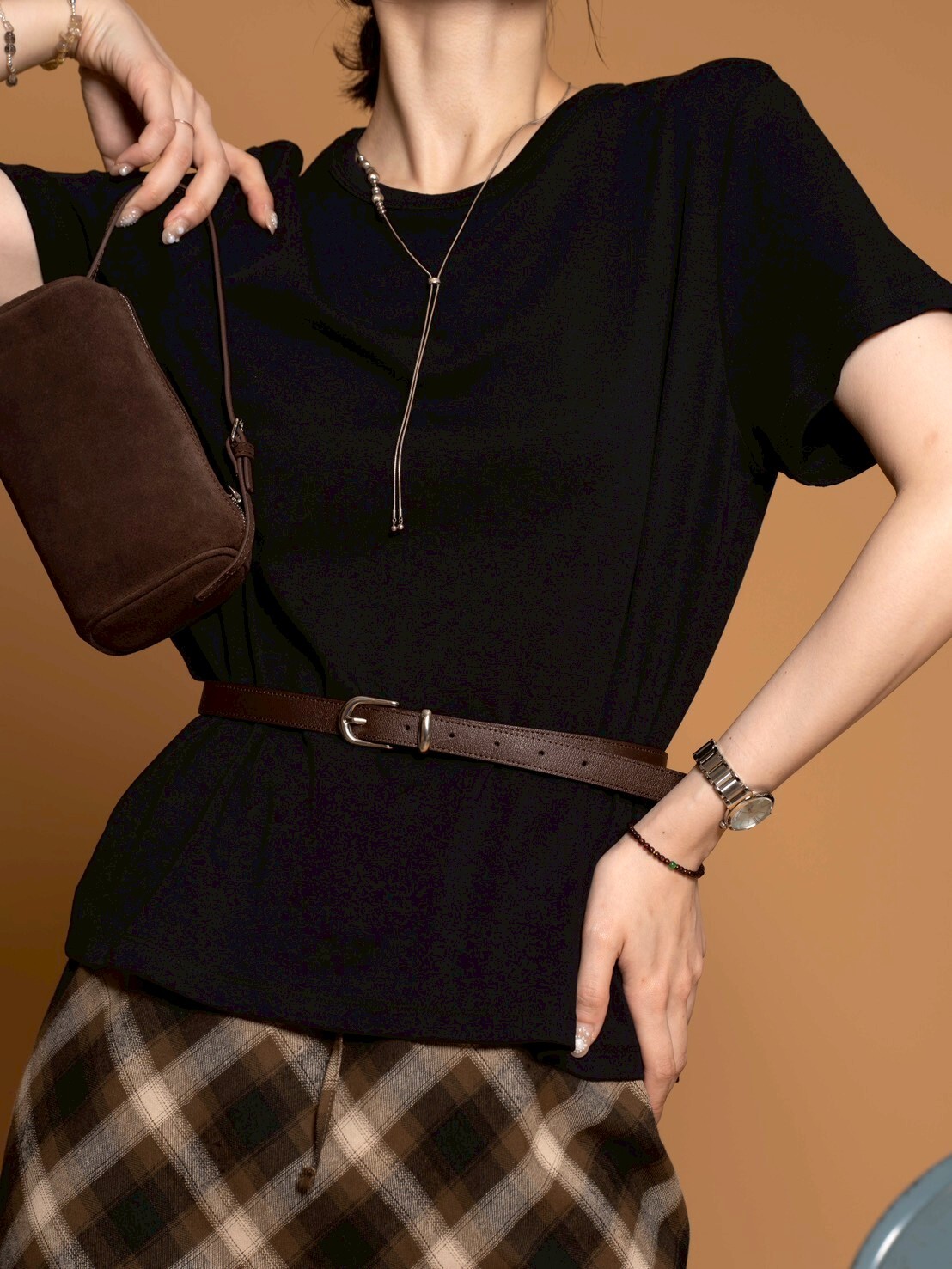 不挑身型的後中線爆彈T/9色均碼/深深藍黑