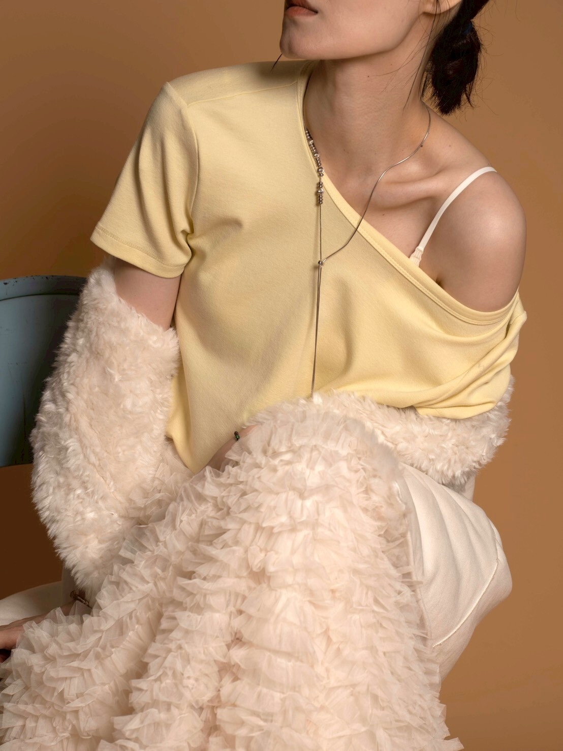 不挑身型的後中線爆彈T/9色均碼/淺淺鵝黃