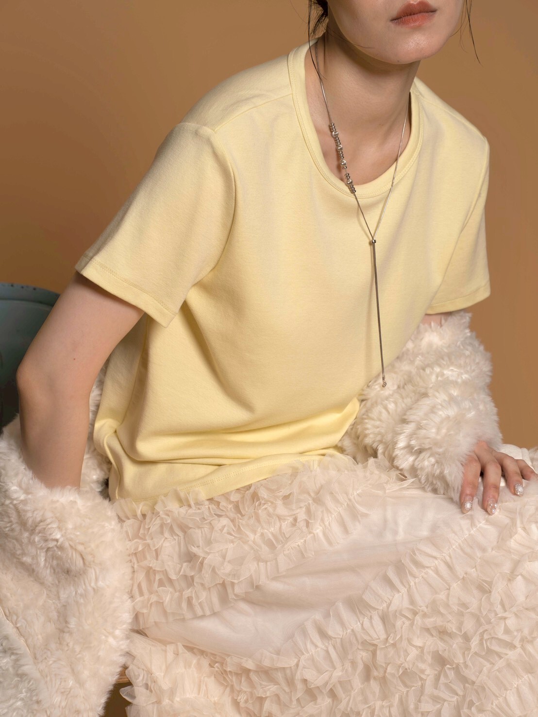 不挑身型的後中線爆彈T/9色均碼/淺淺鵝黃