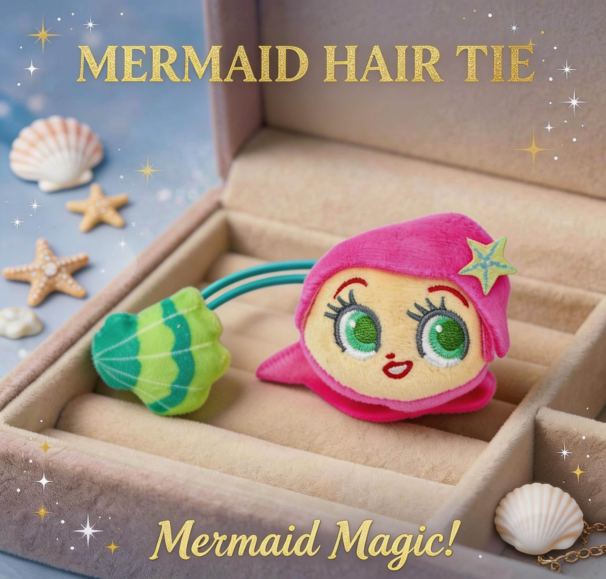 迪士尼公主 - 兒童髮飾 3D髮帶 毛絨頭 |美人魚