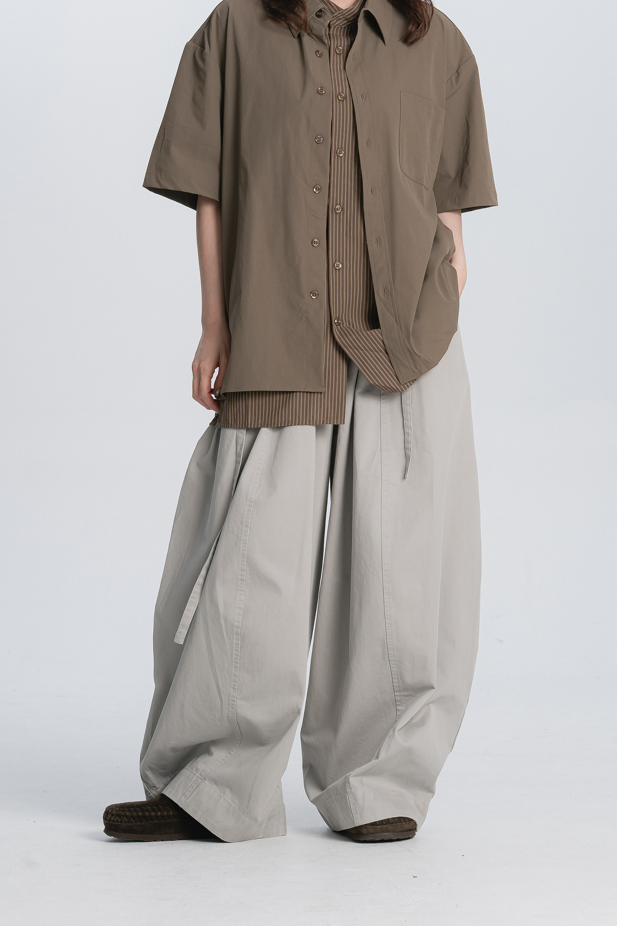 Fresh Start｜素面綁帶直筒寬褲 3色