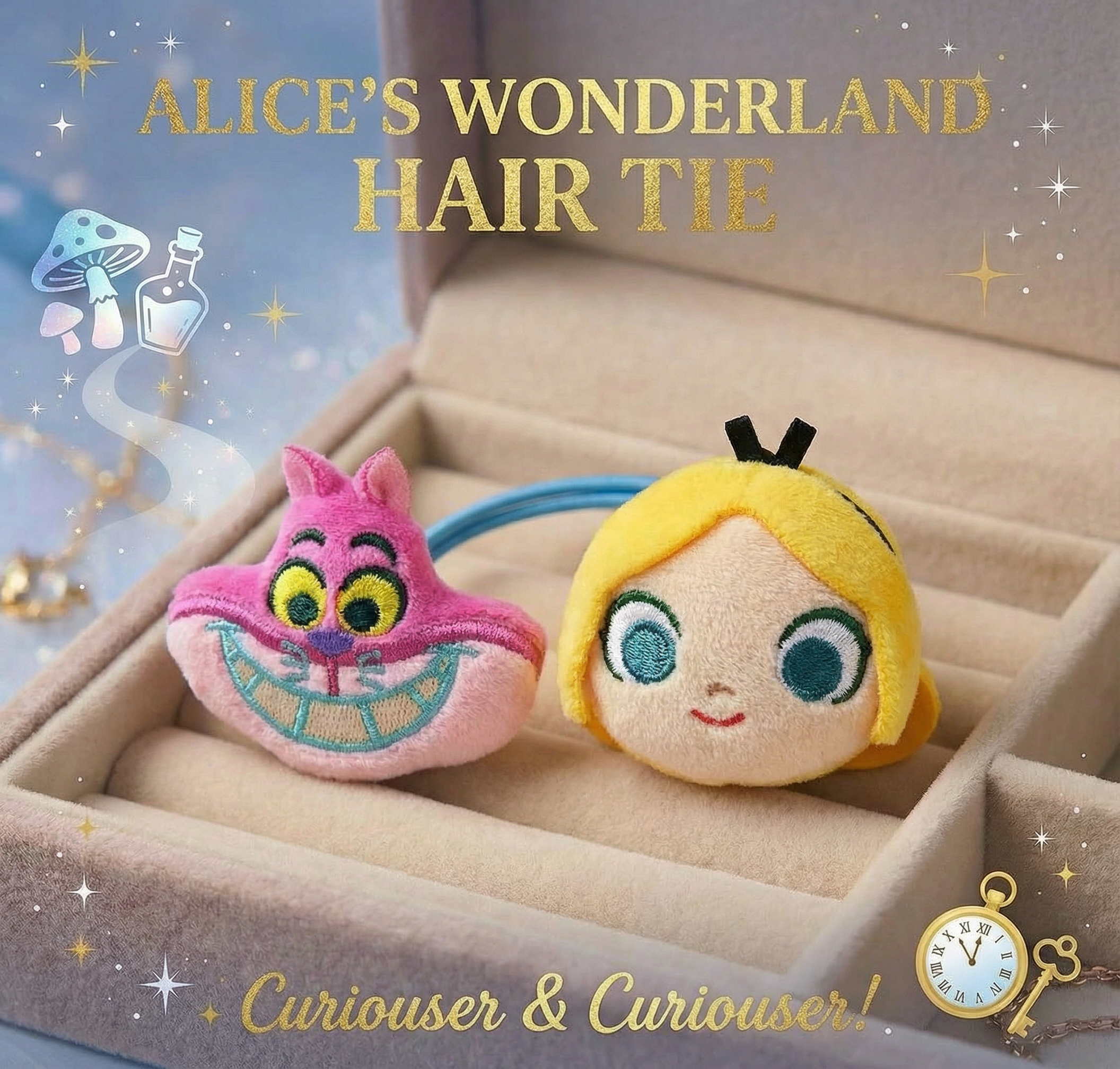 迪士尼公主 - 兒童髮飾 3D髮帶 毛絨頭 |愛麗絲
