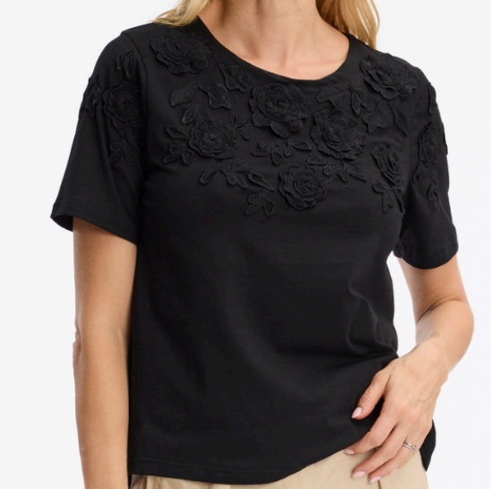 1LU0330-173 [LEO & UGO] T-Shirt Black #TEV656-BLK (EU)