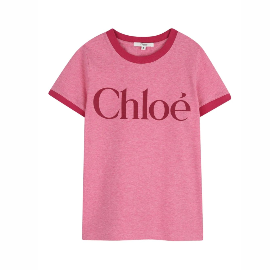 1FF0101-492 [CHLOE] Kids T-Shirt Pink Marl (SS26) #C20854COF04/C20854BCOF04 (C-EU-E)