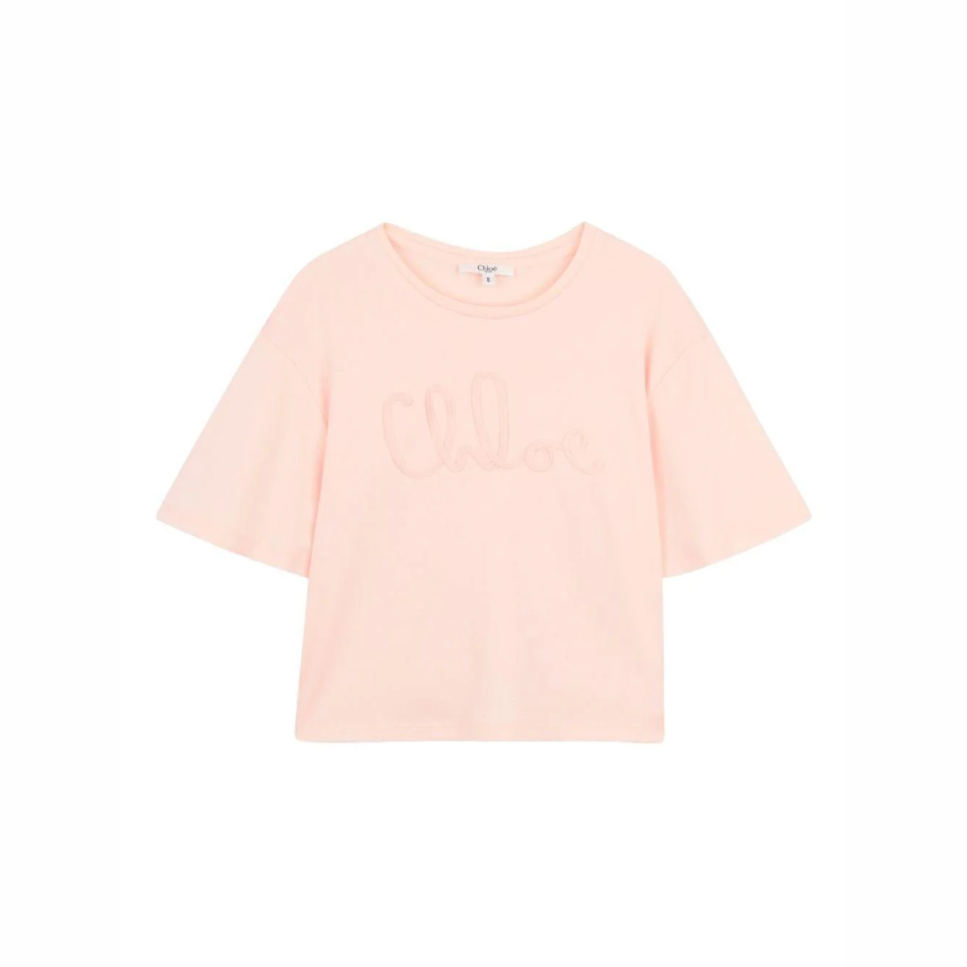 1FF0101-493 [CHLOE] Kids T-Shirt Petal Pink (SS26) #C20858BCO46J/C20858CCO46J (C-EU-E)