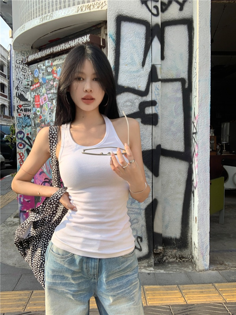 休閒辣妹 挖背棉質背心