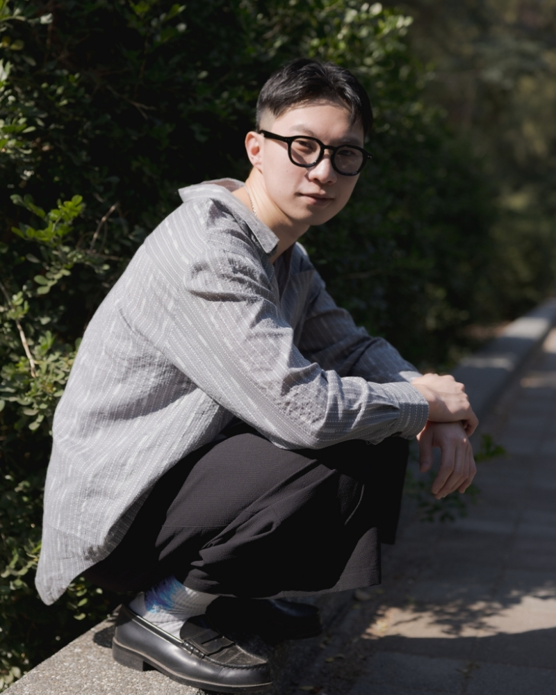 印度蓋染工藝純棉 長袖襯衫 - 芒草灰