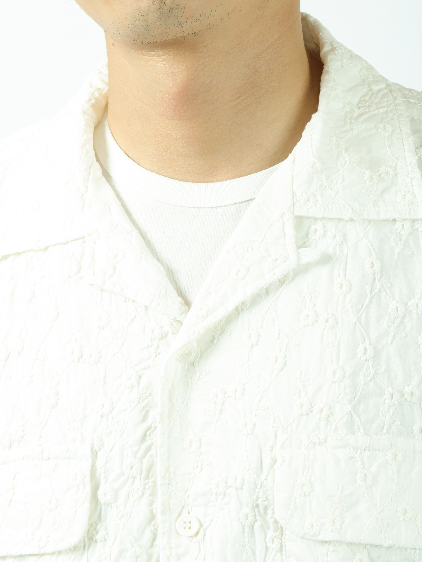 UNUSED Short Sleeve Embroidery Shirt