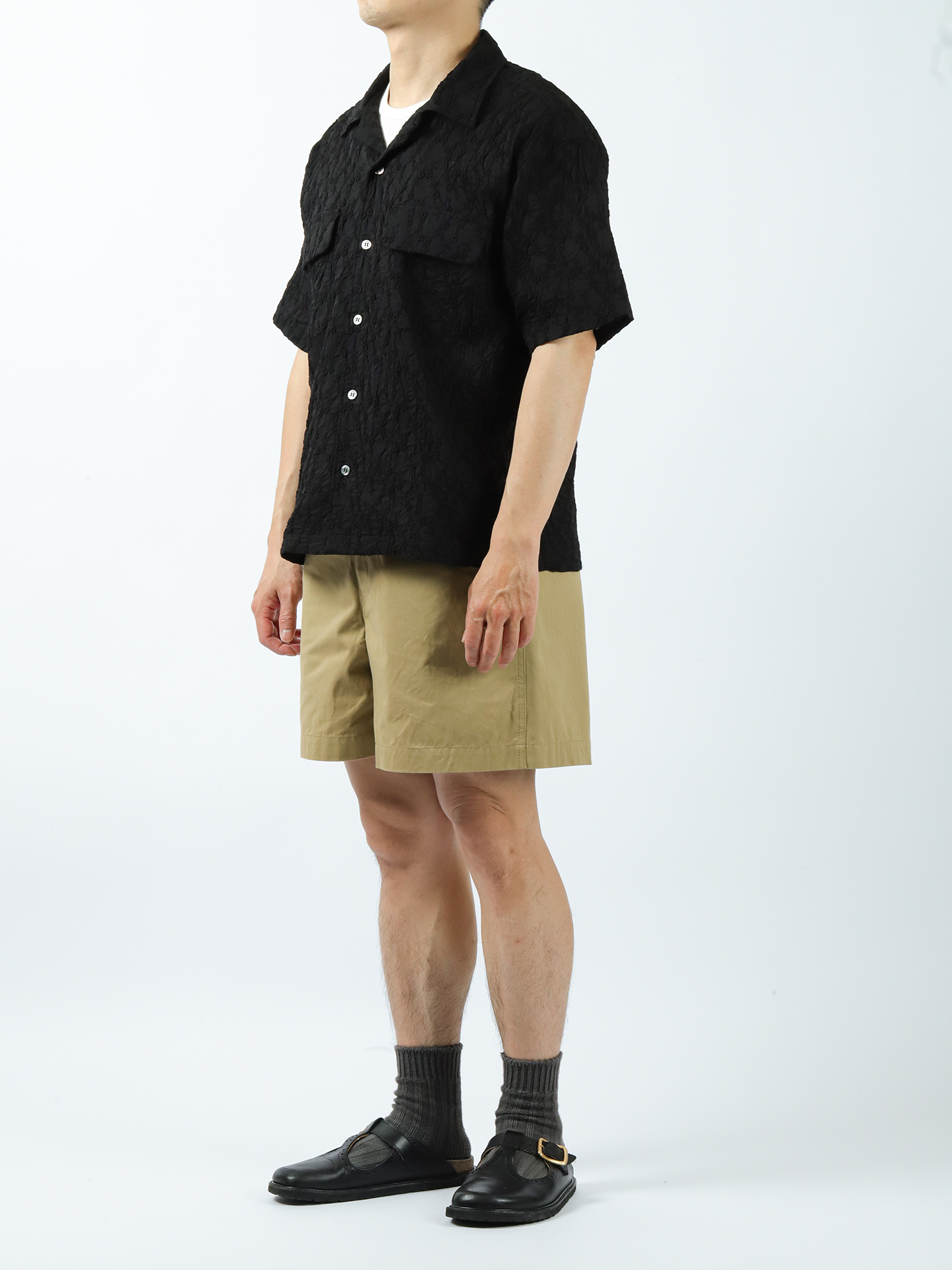 UNUSED Short Sleeve Embroidery Shirt