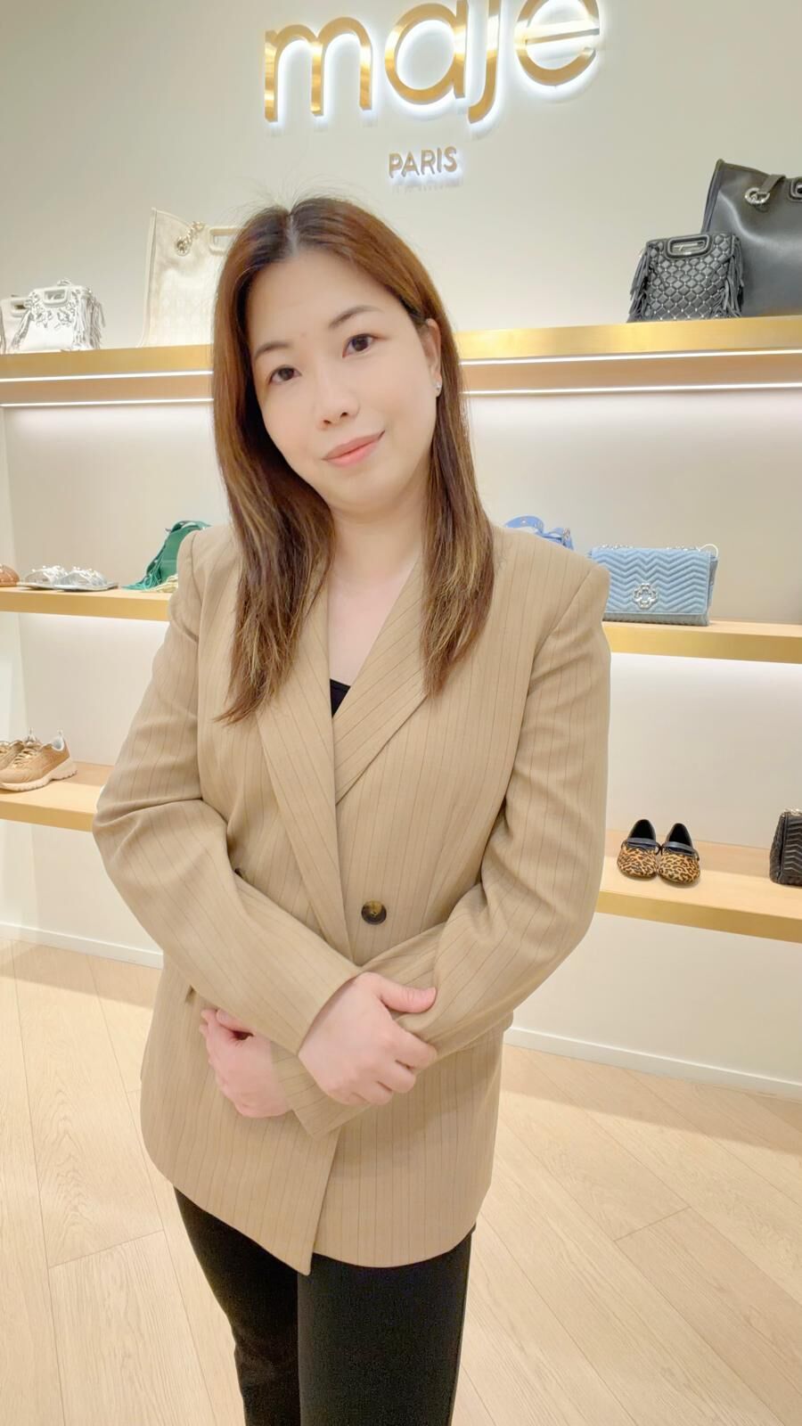 Maje 杏色扣鈕西裝褸 #MFPVE00546