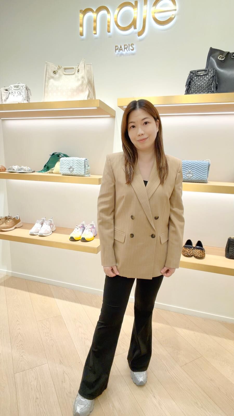 Maje 杏色扣鈕西裝褸 #MFPVE00546