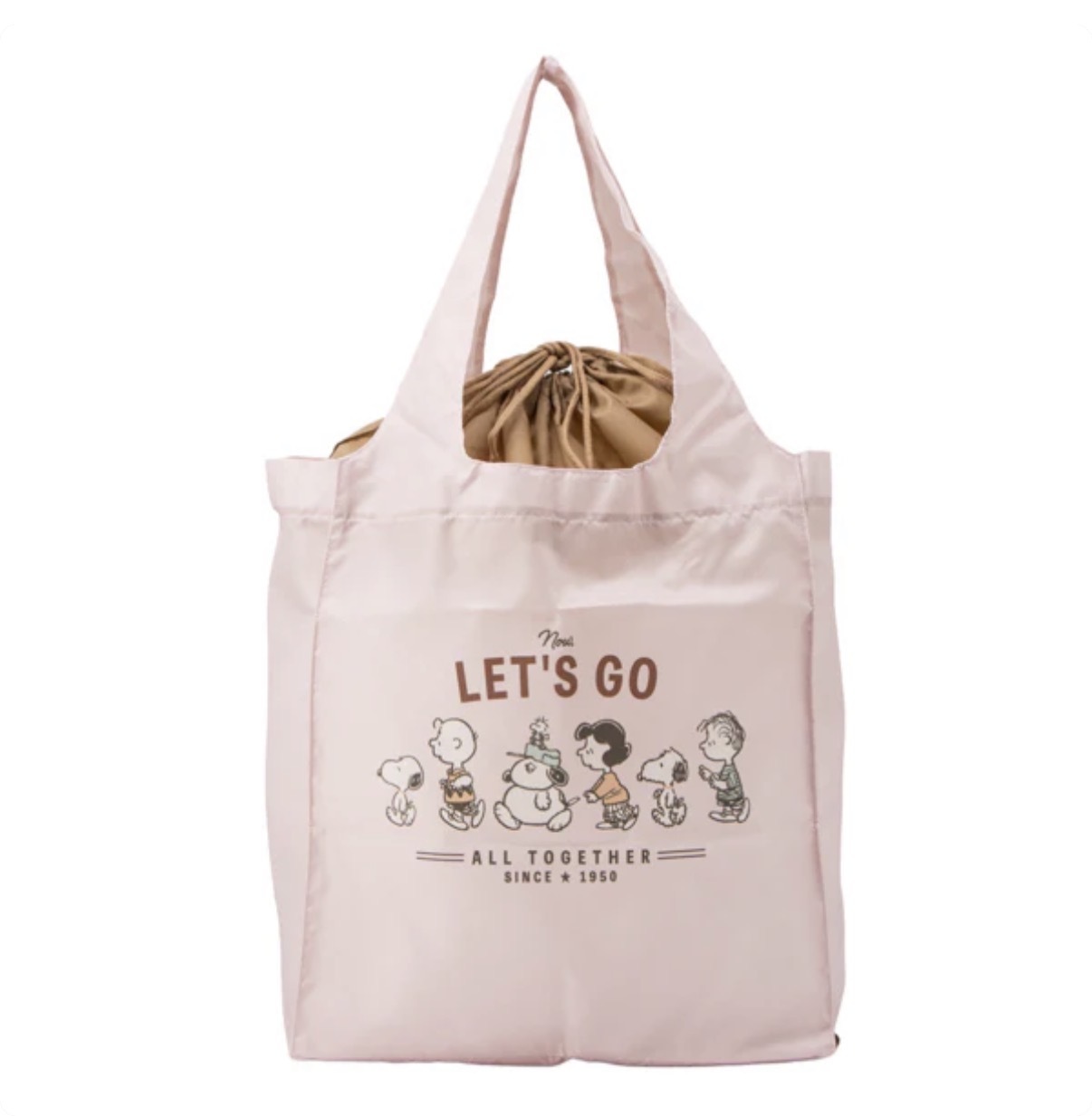 JP Snoopy 粉色單色大容量環保袋 有底板 可單肩 12kg 30L 2174 TK260330