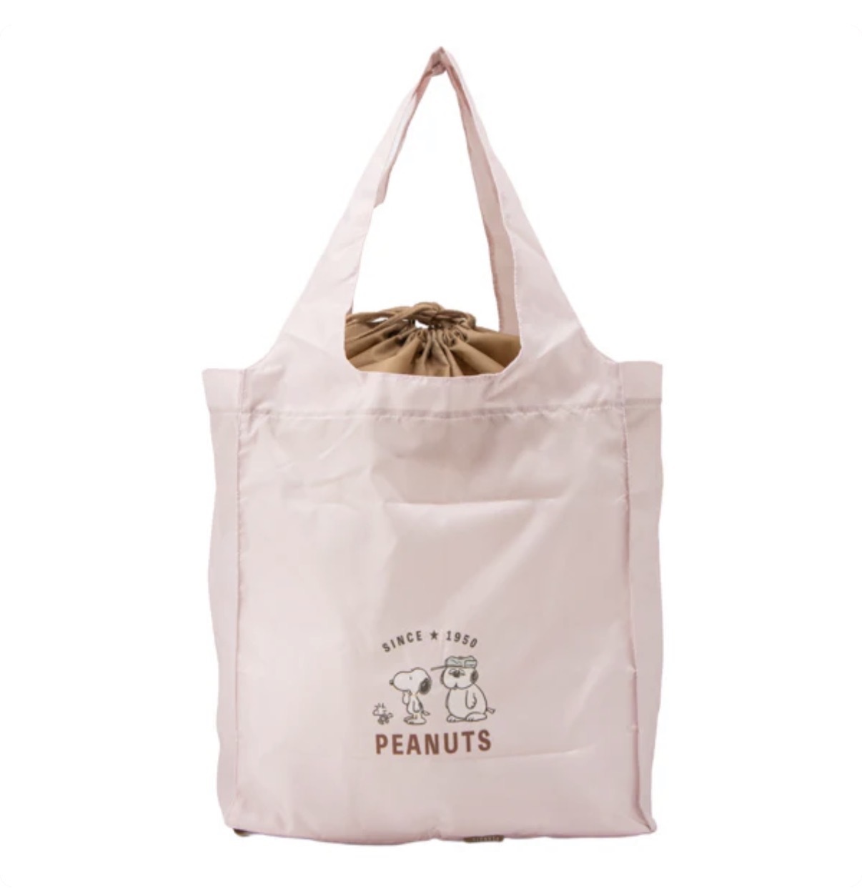 JP Snoopy 粉色單色大容量環保袋 有底板 可單肩 12kg 30L 2174 TK260330