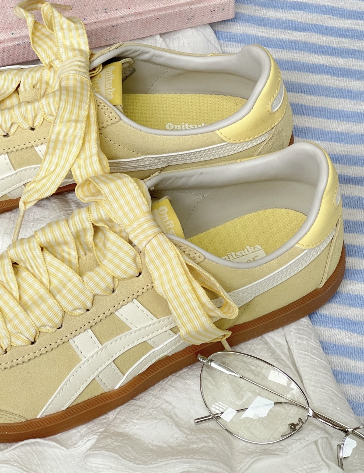 Onitsuka Tiger Tokuten 鬼塚虎 小雞黃 格紋 緞帶 麂皮 復古 德訓鞋 1183C562-750/預購