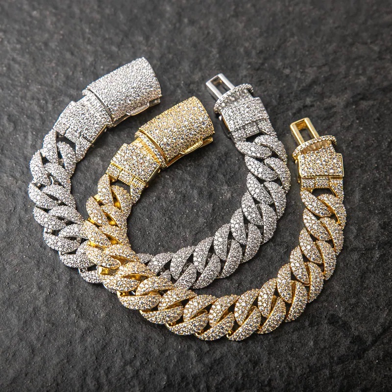 代購-Gold Goast 14MM雪花滿鑲邁阿密古巴手鍊