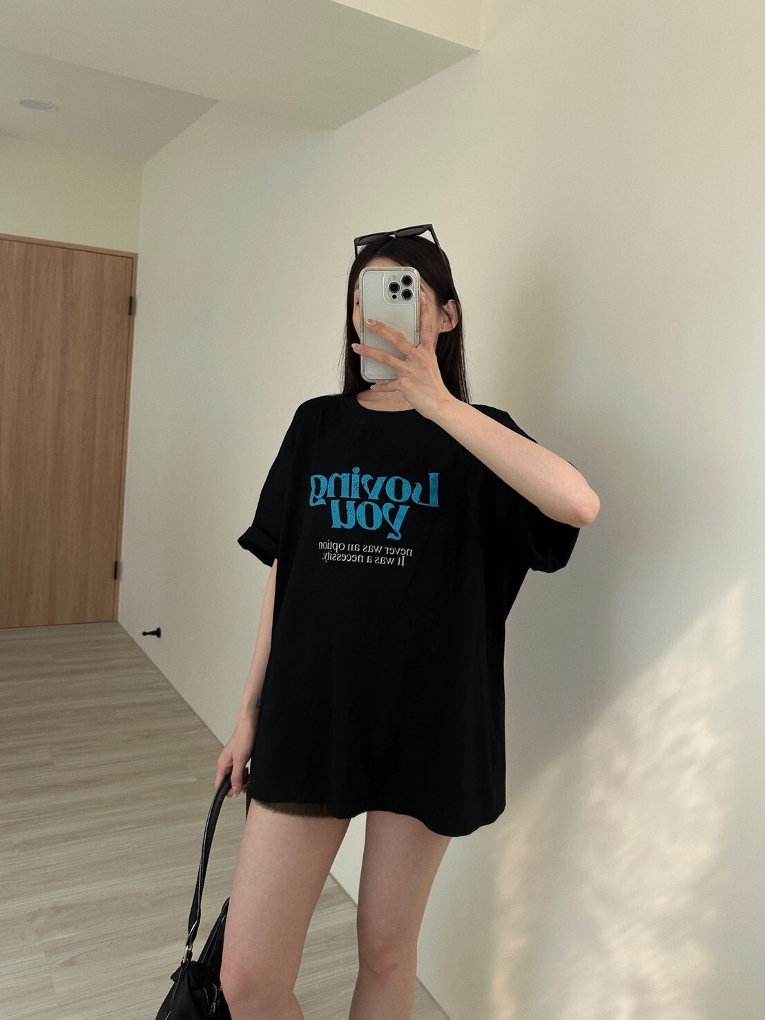 撞色字母寬鬆短袖大Tee