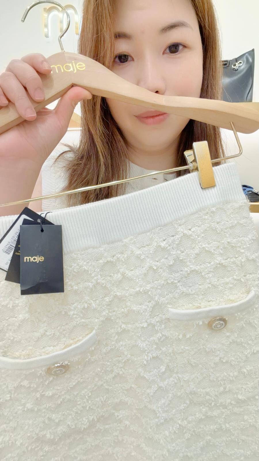 Maje 白色有袋裙 #MFPJU01152