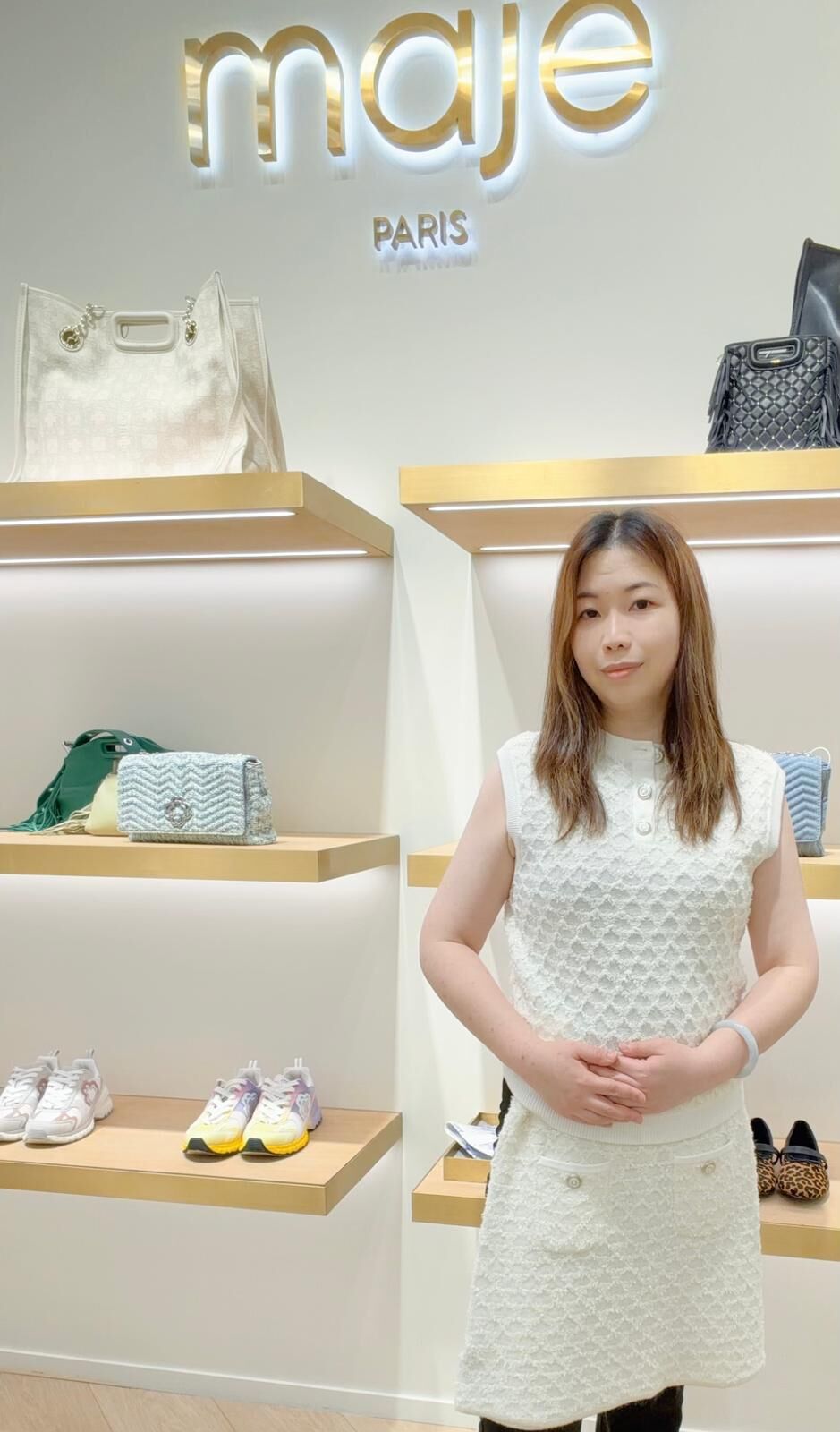 Maje 白色有袋裙 #MFPJU01152