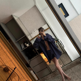 慵懶辣妹 寬版襯衫+迷你短裙 (2件組)