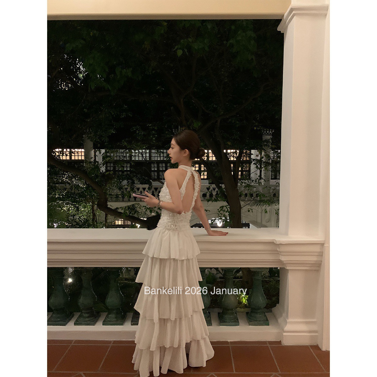 華爾滋舞會 雪紡花瓣露背蛋糕洋