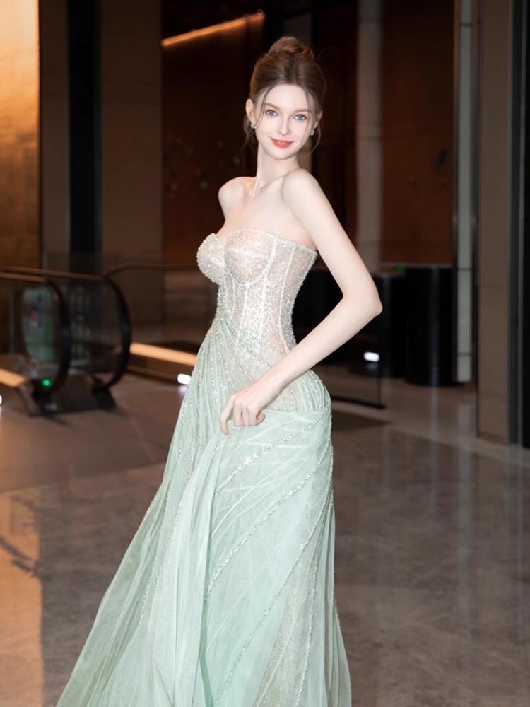 高級看的到 亮片漸層色長禮服