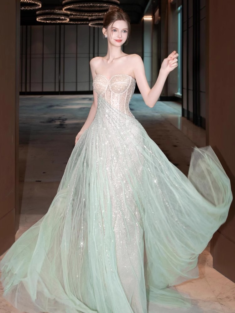 高級看的到 亮片漸層色長禮服