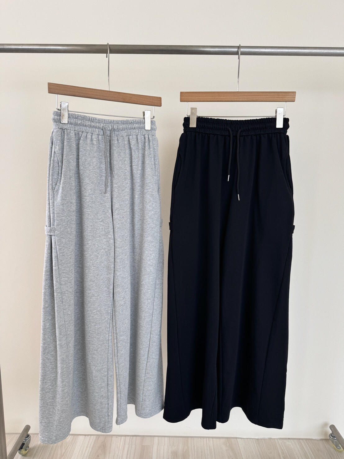 側打折造型寬鬆棉褲