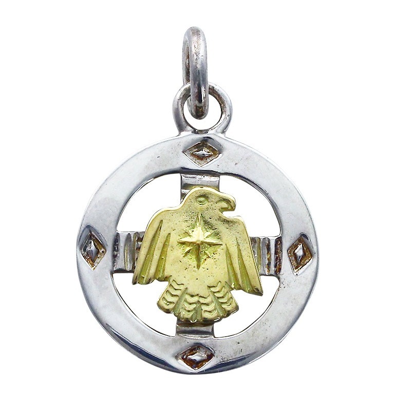 TW Medicine wheel pendant K18 thunderbird