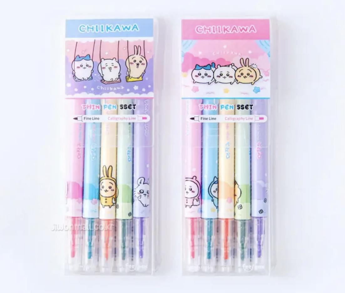 Chiikawa 5色雙頭螢光筆 包裝隨機發放