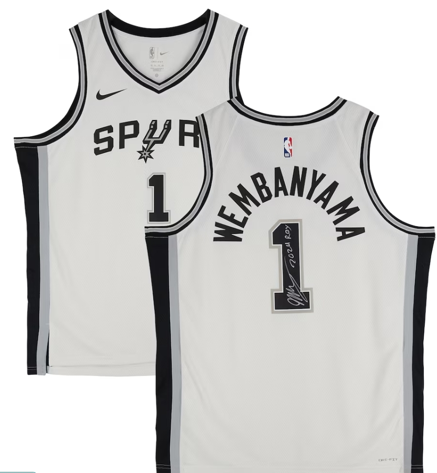 Victor Wembanyama San Antonio Spurs Autographed White Nike Association Edition Swingman Jersey with "2024 ROY" Inscription