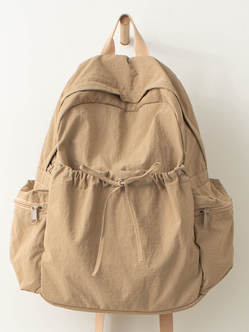 輕甜抽皺蝴蝶結後背包