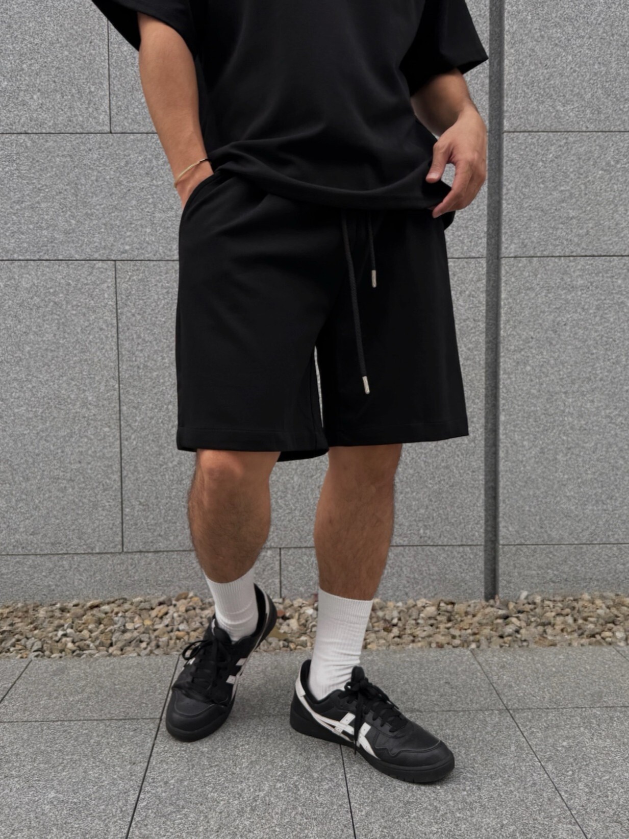 [1atm] 冷序-抽繩短棉褲