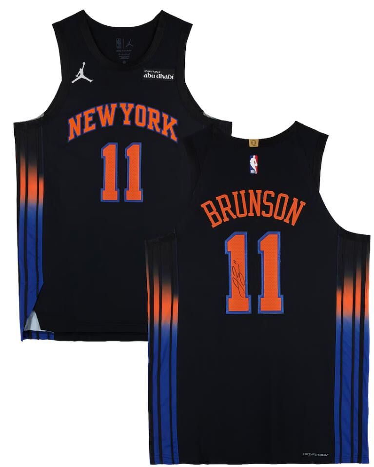 Jalen Brunson New York Knicks Autographed Black Jordan Brand 2025-26 Statement Edition Authentic Jersey
