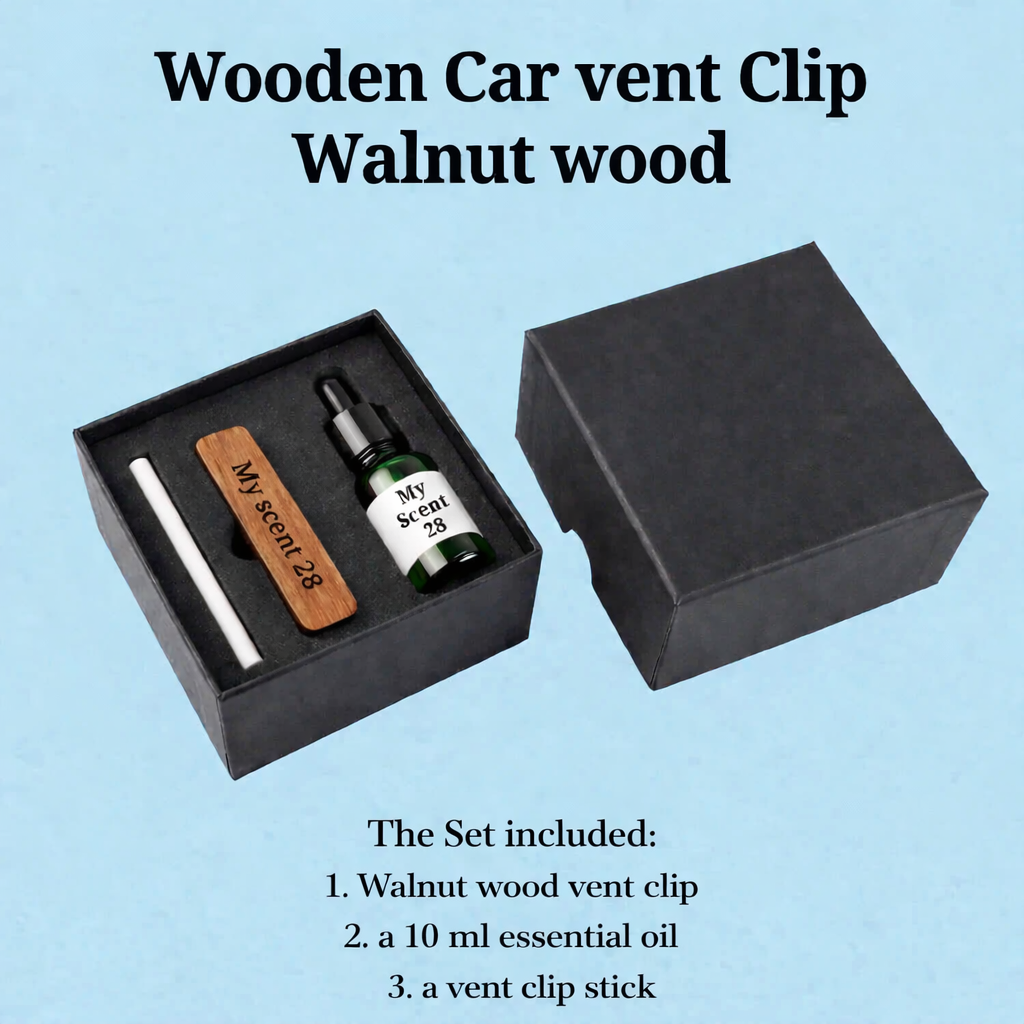 Walnut Wooden Vent Clip Car Diffuser