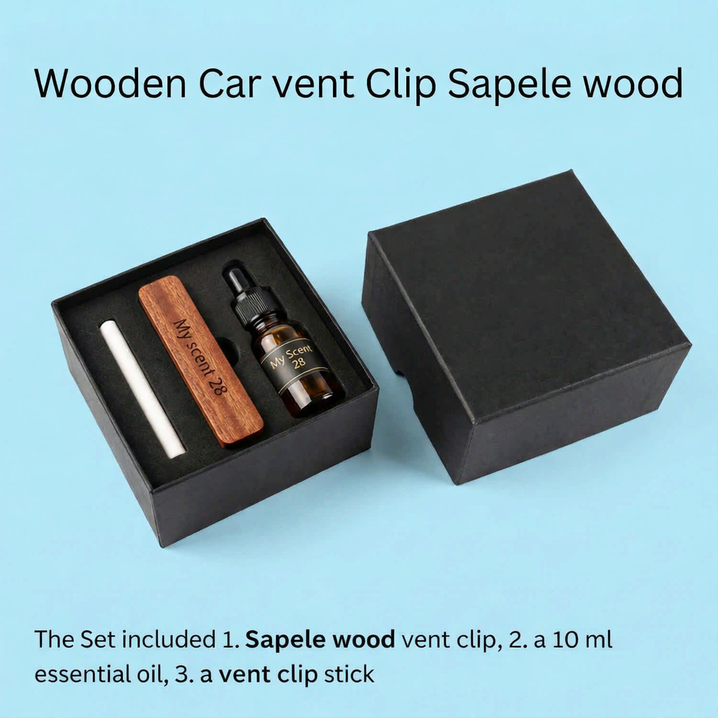 Sapele Wooden Vent Clip Car Diffuser
