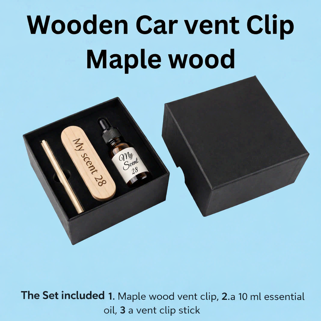 Maple Wooden Vent Clip Car Diffuser