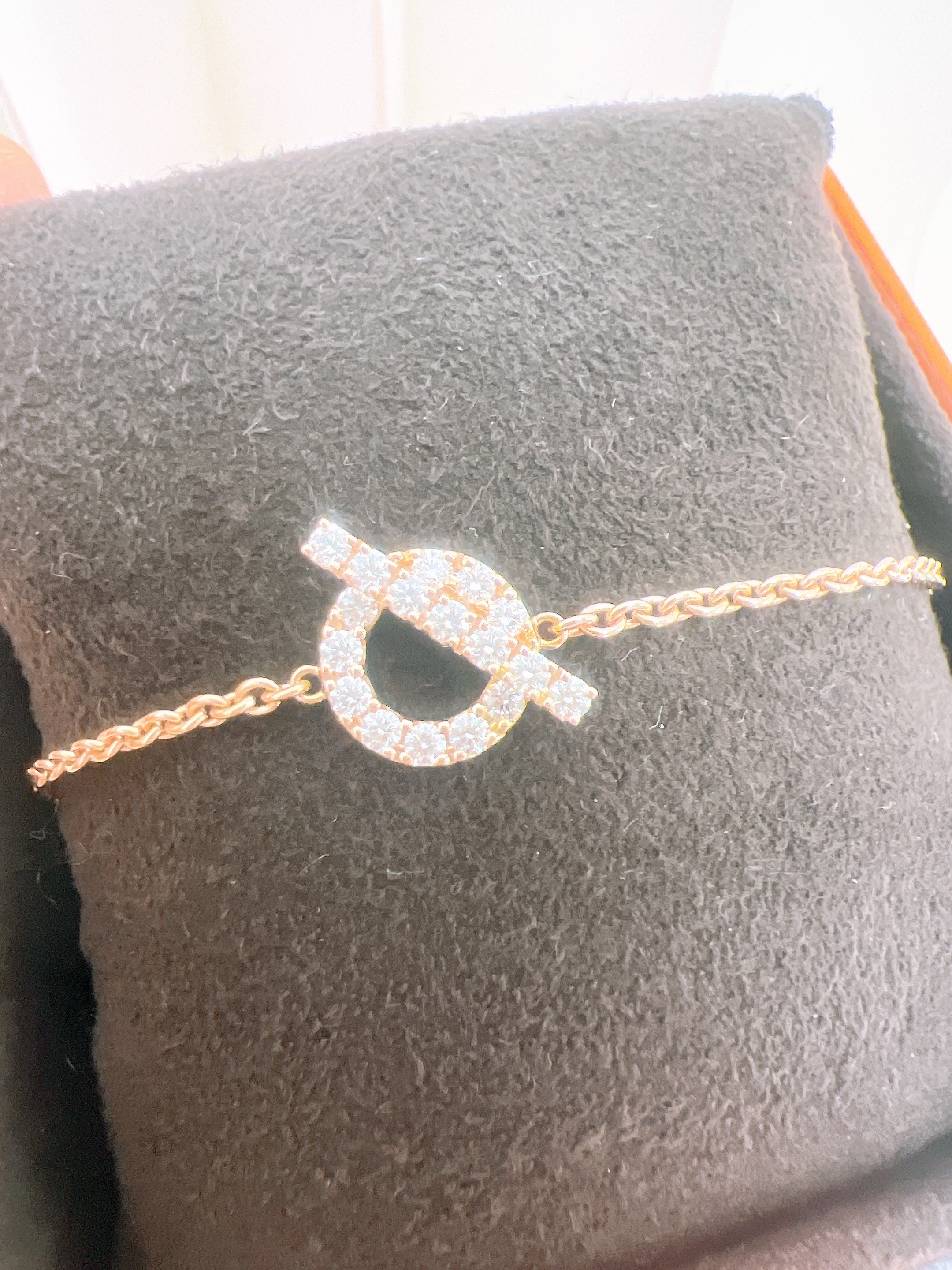 *Unused* (size XS) Hermes finesse bracelet (diamond/ 18k rose gold)