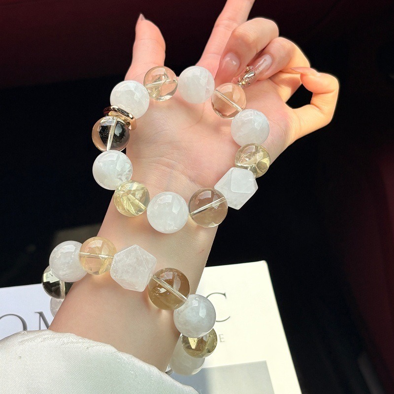 【海鹽檸檬】雪花幽靈x檸檬黃水晶x黃阿賽特水晶手鍊