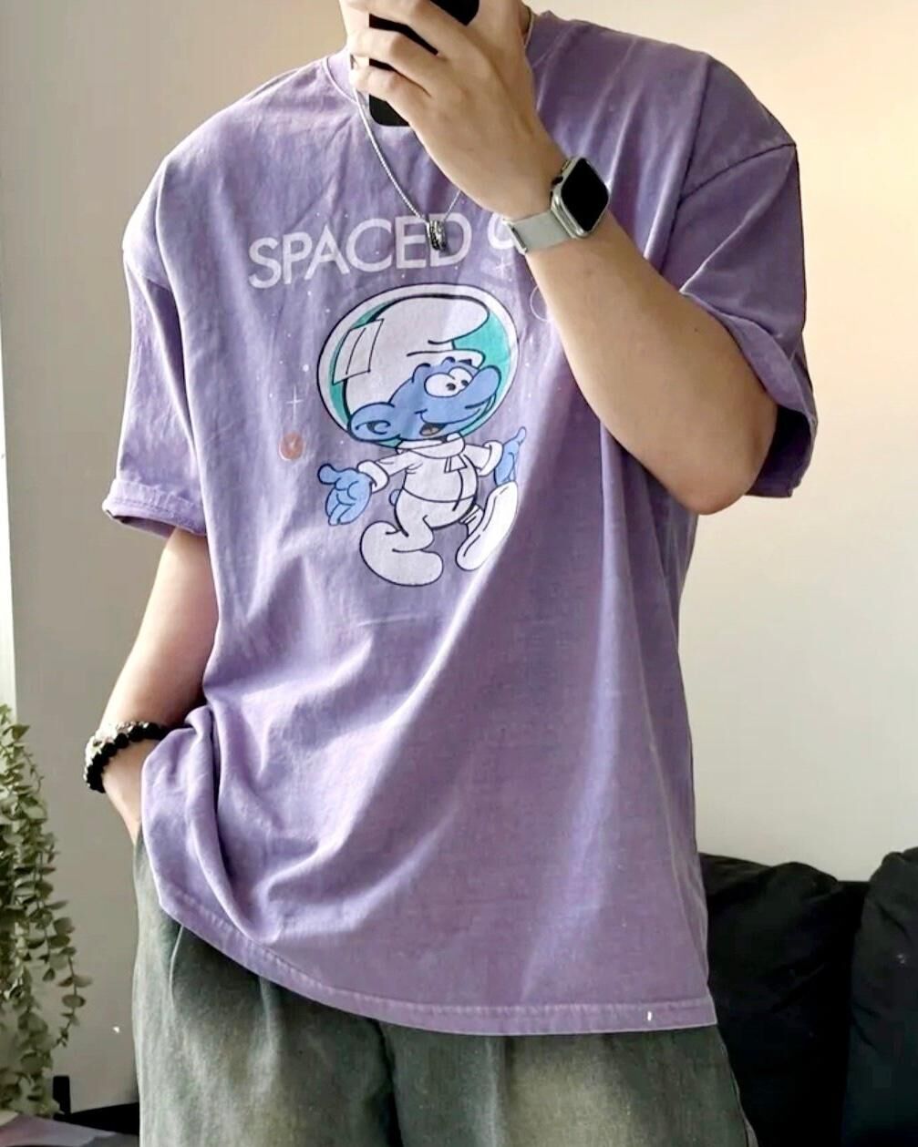 洗水卡通圖案英文字短袖Tee US-025T