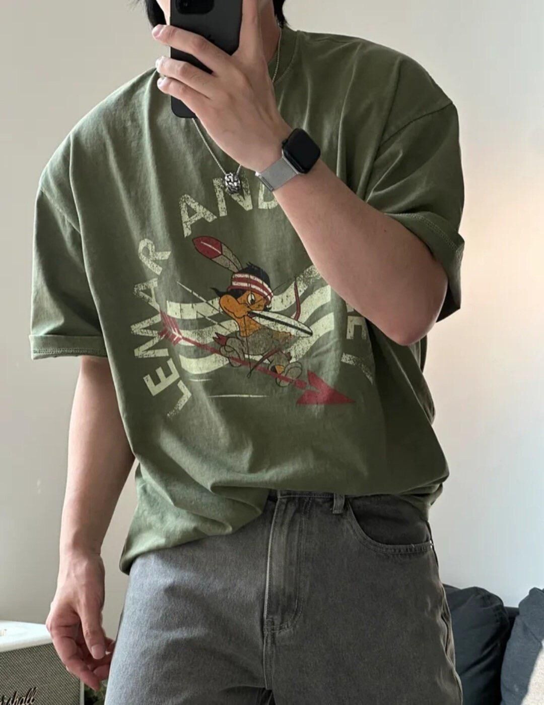 洗水卡通圖案英文字短袖Tee US-028T