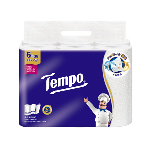 Tempo 3層極吸萬用厨紙 [6卷]