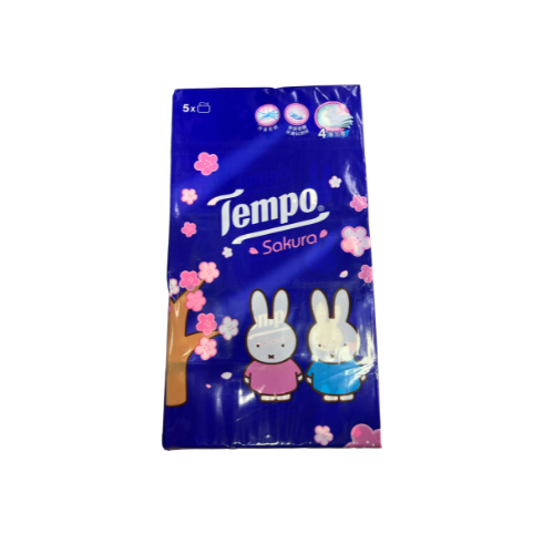 Tempo 4層加厚手抽紙櫻花味[5包]