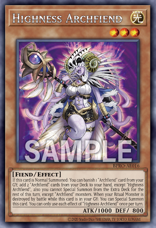 BPRO-AE016 (R)Highness Archfiend(高貴惡魔)