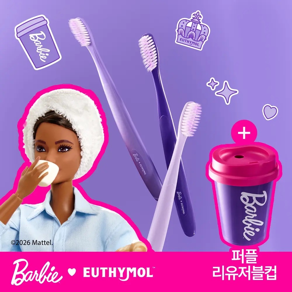 《Olive Young連線》EUTHYMOL x barbie toothbrush set