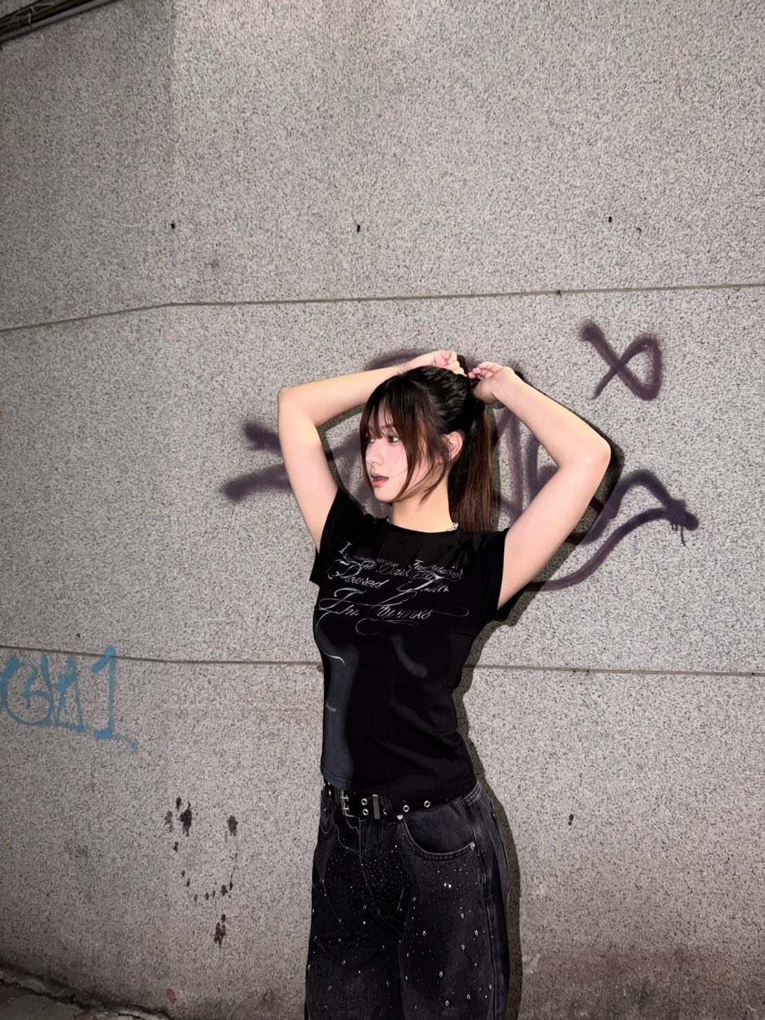 (GOAL) 正肩字母短版上衣 2195