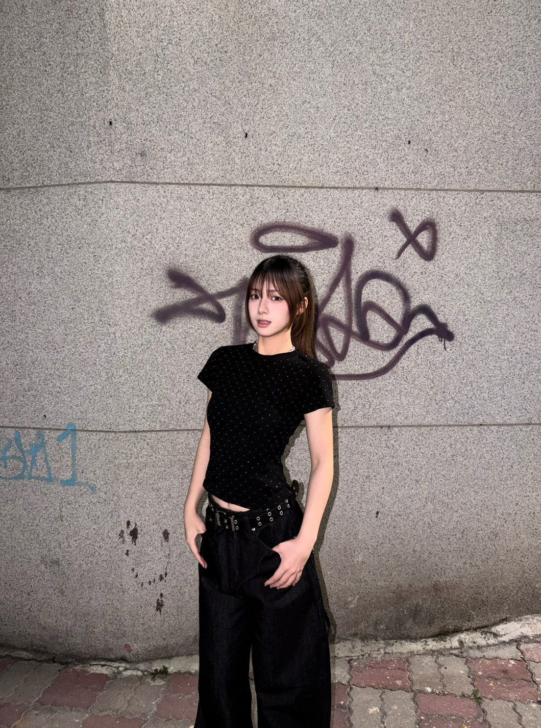 (GOAL) 正肩滿鑽短版上衣  女生上衣 2196