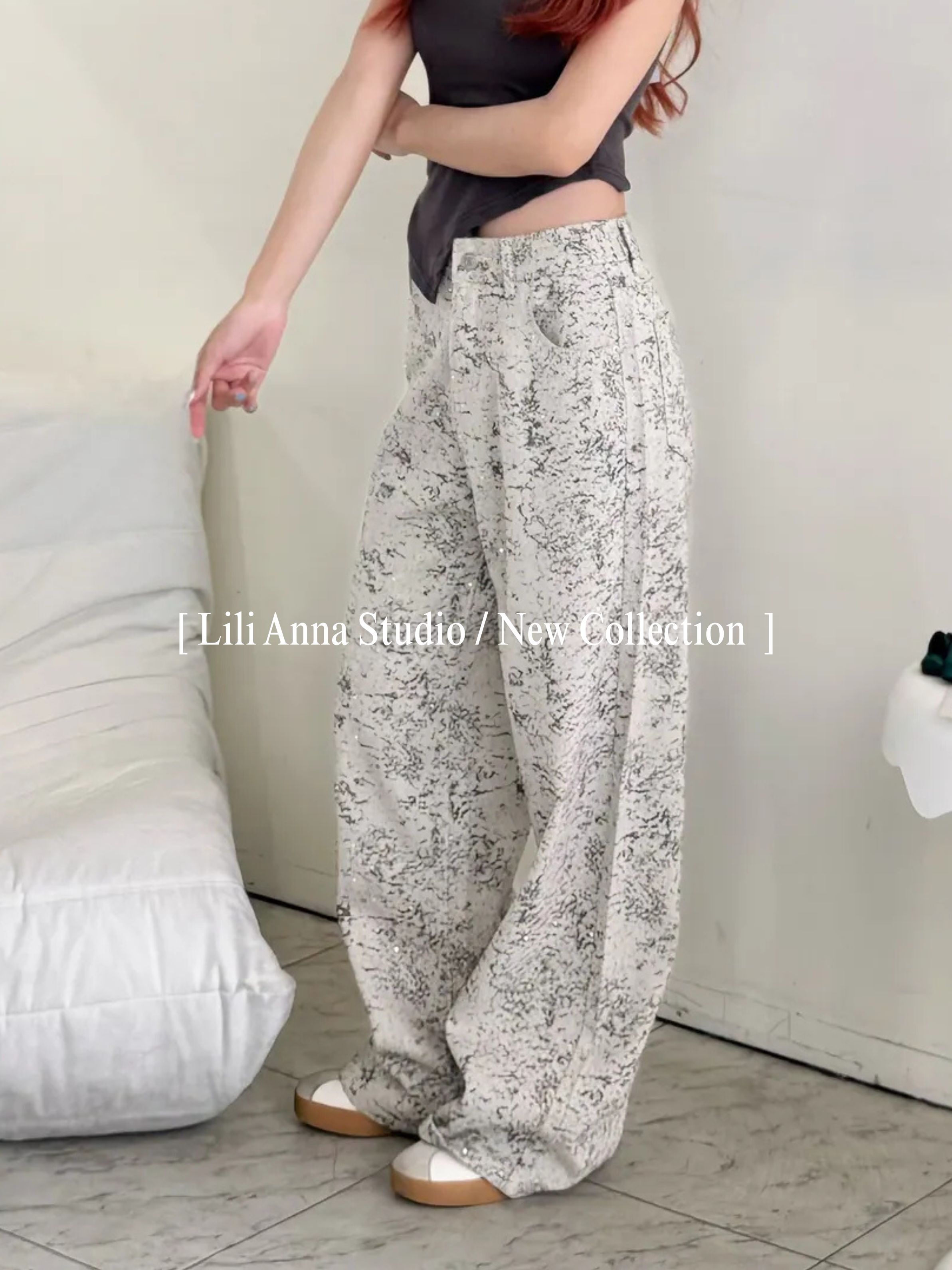 閃亮亮渲染牛仔寬褲-0A71