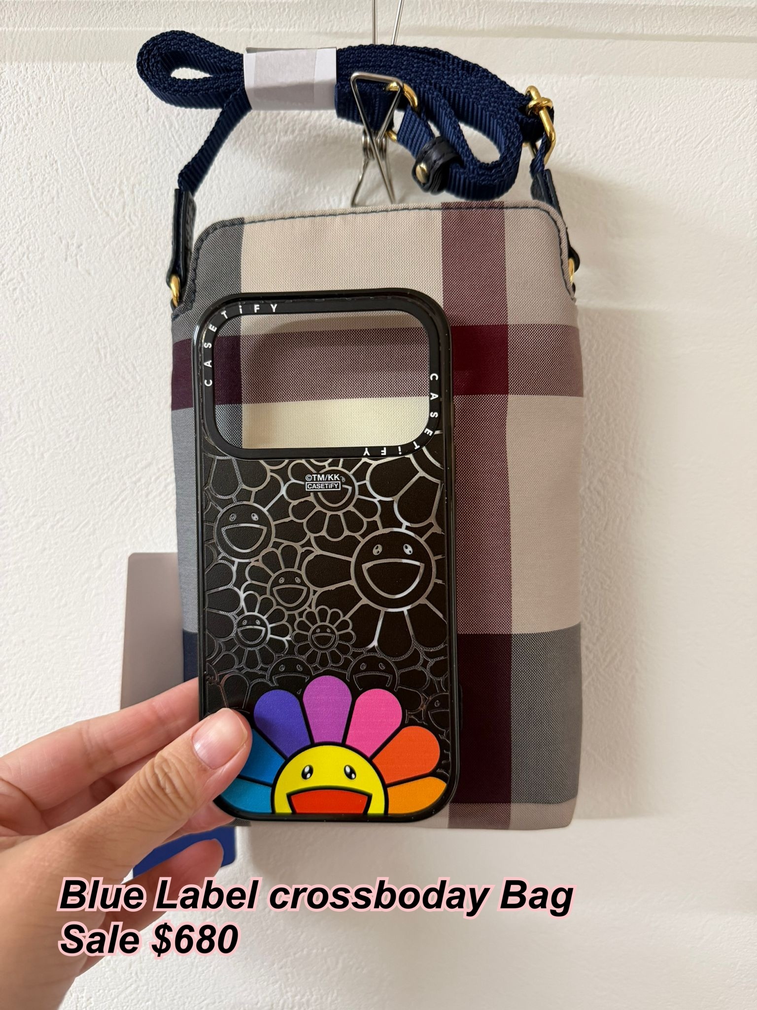 260331 Blue label 格仔crossbody bag